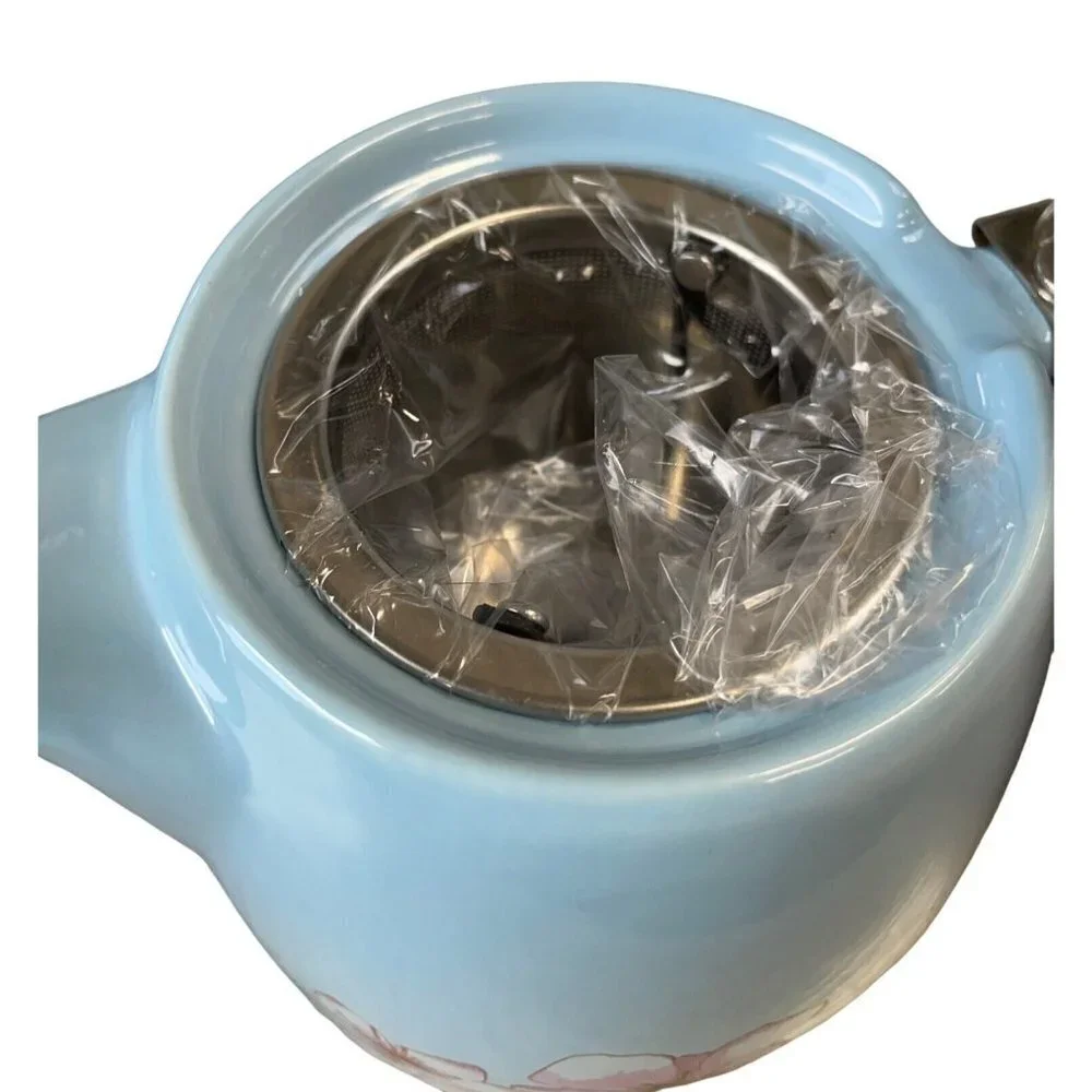 Alfred Tea Room Blue Cherry Blossom Floral Ceramic Stainless Steel‎ Teapot